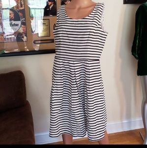 Tiana B. Black and White Striped Dress